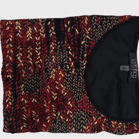 Kasper Women's Sleeveless Top/ Shirt Black/ Red/ Gold Color PS Size - Picture 8 of 10